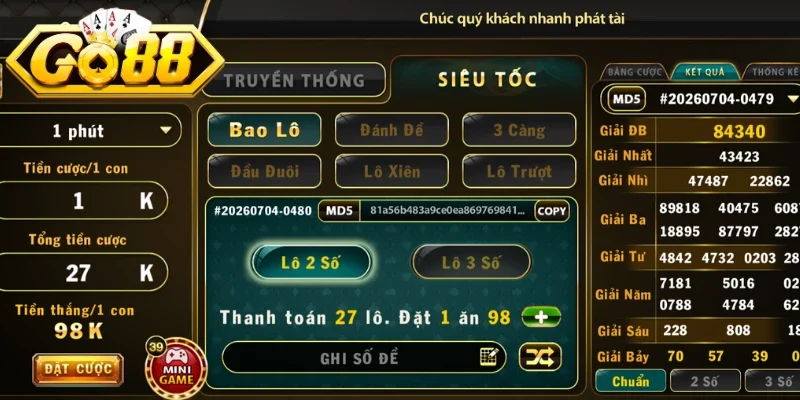 Xổ Số Siêu Tốc Go88 - Sảnh Cược Đẳng Cấp Đỉnh Cao 2026 2 go88 Tổng quan xổ số siêu tốc Go88